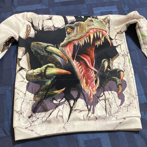 Kid Dinosaur Hoodie No Size Tag!! - Picture 2 of 7